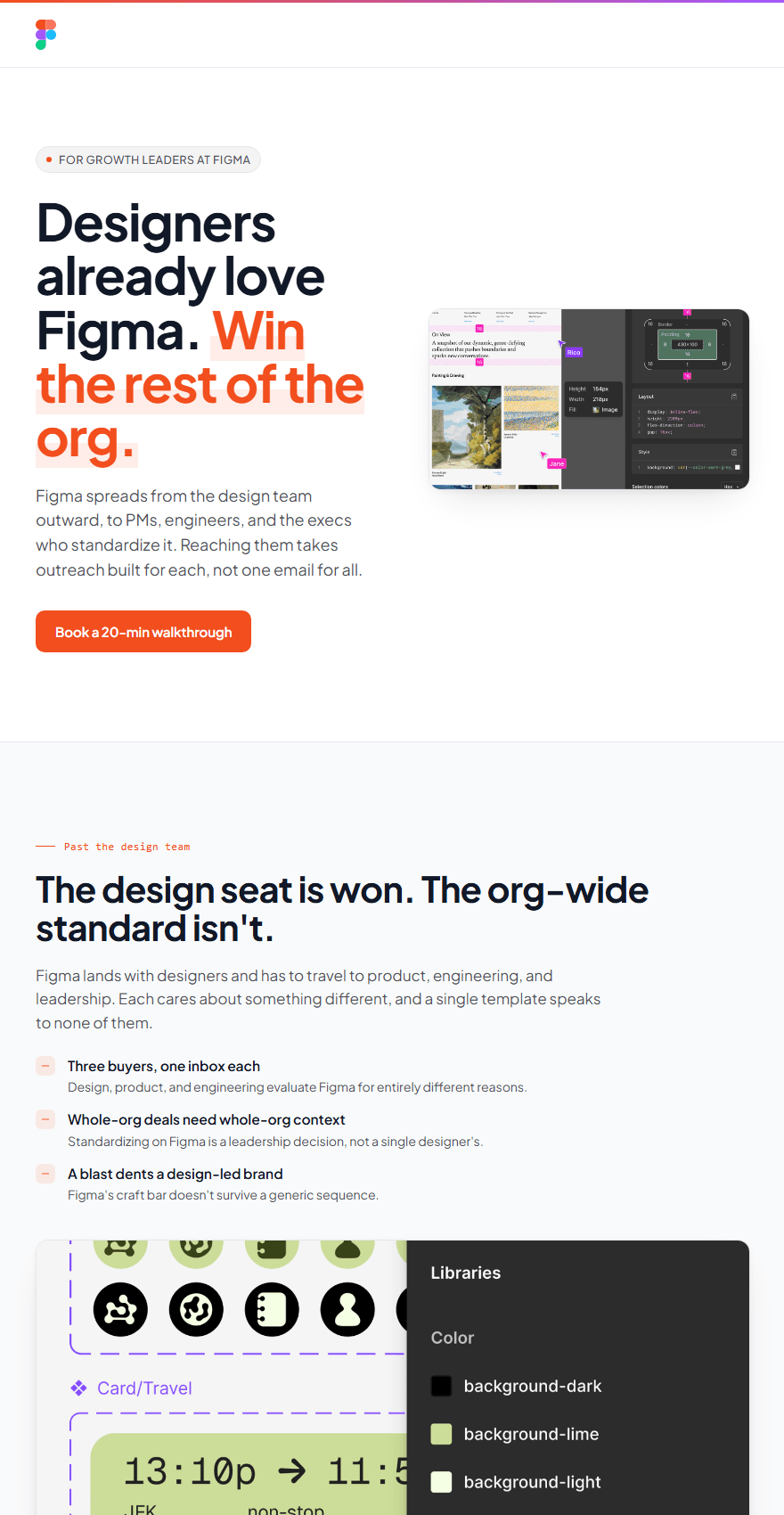 A landing page built for a prospect at Figma